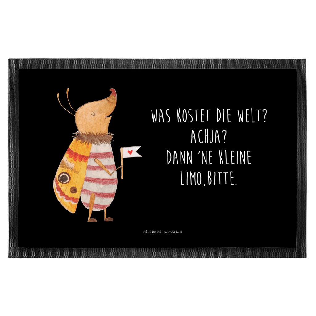 Fußmatte Nachtfalter mit Fähnchen Nachtfalter, Käfer, Spruch lustig, Spruch witzig, süß, niedlich, Küche Deko, Was kostet die Welt Türvorleger, Schmutzmatte, Fußabtreter, Matte, Schmutzfänger, Fußabstreifer, Schmutzfangmatte, Türmatte, Motivfußmatte,  Haustürmatte, Vorleger  süße Tiermotive, gute Laune, lustige Sprüche, Tiere