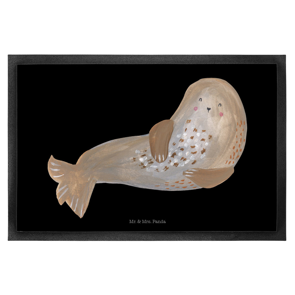 Fußmatte Robbe lachend Robbe, Robben, Seehund, Strand, Meerestier, Ostsee, Nordsee Türvorleger, Schmutzmatte, Fußabtreter, Matte, Schmutzfänger, Fußabstreifer, Schmutzfangmatte, Türmatte, Motivfußmatte,  Haustürmatte, Vorleger  süße Tiermotive, gute Laune, lustige Sprüche, Tiere