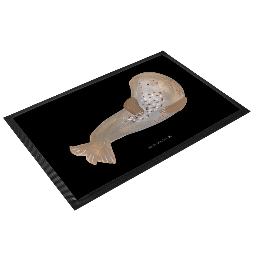 Fußmatte Robbe lachend Robbe, Robben, Seehund, Strand, Meerestier, Ostsee, Nordsee Türvorleger, Schmutzmatte, Fußabtreter, Matte, Schmutzfänger, Fußabstreifer, Schmutzfangmatte, Türmatte, Motivfußmatte,  Haustürmatte, Vorleger  süße Tiermotive, gute Laune, lustige Sprüche, Tiere