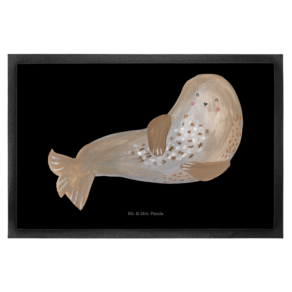 Fußmatte Robbe lachend Robbe, Robben, Seehund, Strand, Meerestier, Ostsee, Nordsee Türvorleger, Schmutzmatte, Fußabtreter, Matte, Schmutzfänger, Fußabstreifer, Schmutzfangmatte, Türmatte, Motivfußmatte,  Haustürmatte, Vorleger  süße Tiermotive, gute Laune, lustige Sprüche, Tiere