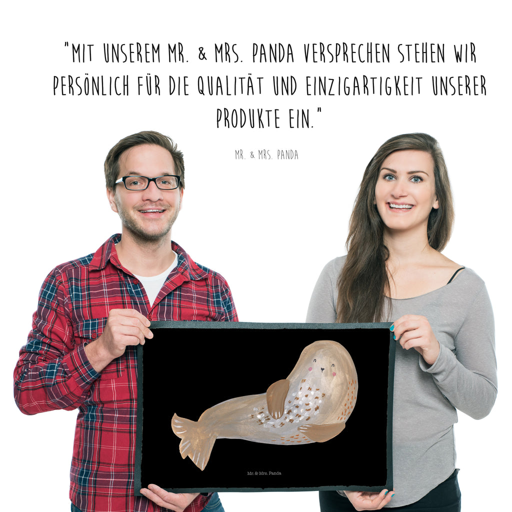 Fußmatte Robbe lachend Robbe, Robben, Seehund, Strand, Meerestier, Ostsee, Nordsee Türvorleger, Schmutzmatte, Fußabtreter, Matte, Schmutzfänger, Fußabstreifer, Schmutzfangmatte, Türmatte, Motivfußmatte,  Haustürmatte, Vorleger  süße Tiermotive, gute Laune, lustige Sprüche, Tiere