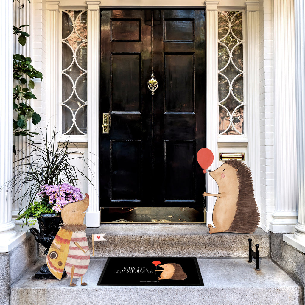 Fußmatte Igel mit Luftballon Igel, Geburtstag, Herzlichen Glückwunsch, Glückwunsch, Geburtstagskind, Ballon, Happy Birthday Türvorleger, Schmutzmatte, Fußabtreter, Matte, Schmutzfänger, Fußabstreifer, Schmutzfangmatte, Türmatte, Motivfußmatte,  Haustürmatte, Vorleger  süße Tiermotive, gute Laune, lustige Sprüche, Tiere