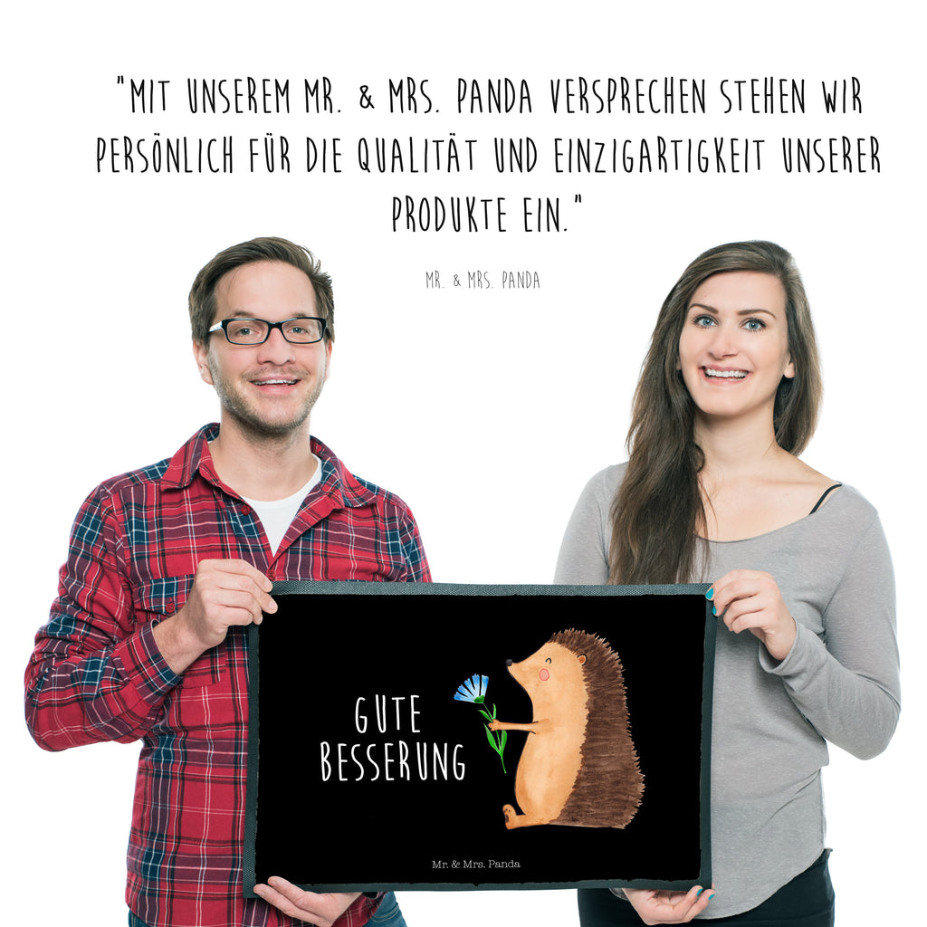 Fußmatte Igel mit Blume Igel, Gute Besserung, Genesungswünsche, Krankheit, Krankenhaus, krank, Besuch Türvorleger, Schmutzmatte, Fußabtreter, Matte, Schmutzfänger, Fußabstreifer, Schmutzfangmatte, Türmatte, Motivfußmatte,  Haustürmatte, Vorleger  süße Tiermotive, gute Laune, lustige Sprüche, Tiere