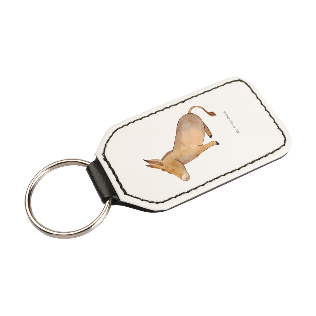 Rechteckig Schlüsselanhänger Esel Schlüsselanhänger, Anhänger, Taschenanhänger, Glücksbringer, Schutzengel, Tiermotive, Gute Laune, lustige Sprüche, Tiere, Esel, Weisheit, Lebensmut, Lebensglück, Ziel, Lebensziel, Mut, erfolg, tapferkeit, positive gedanken, zuversicht