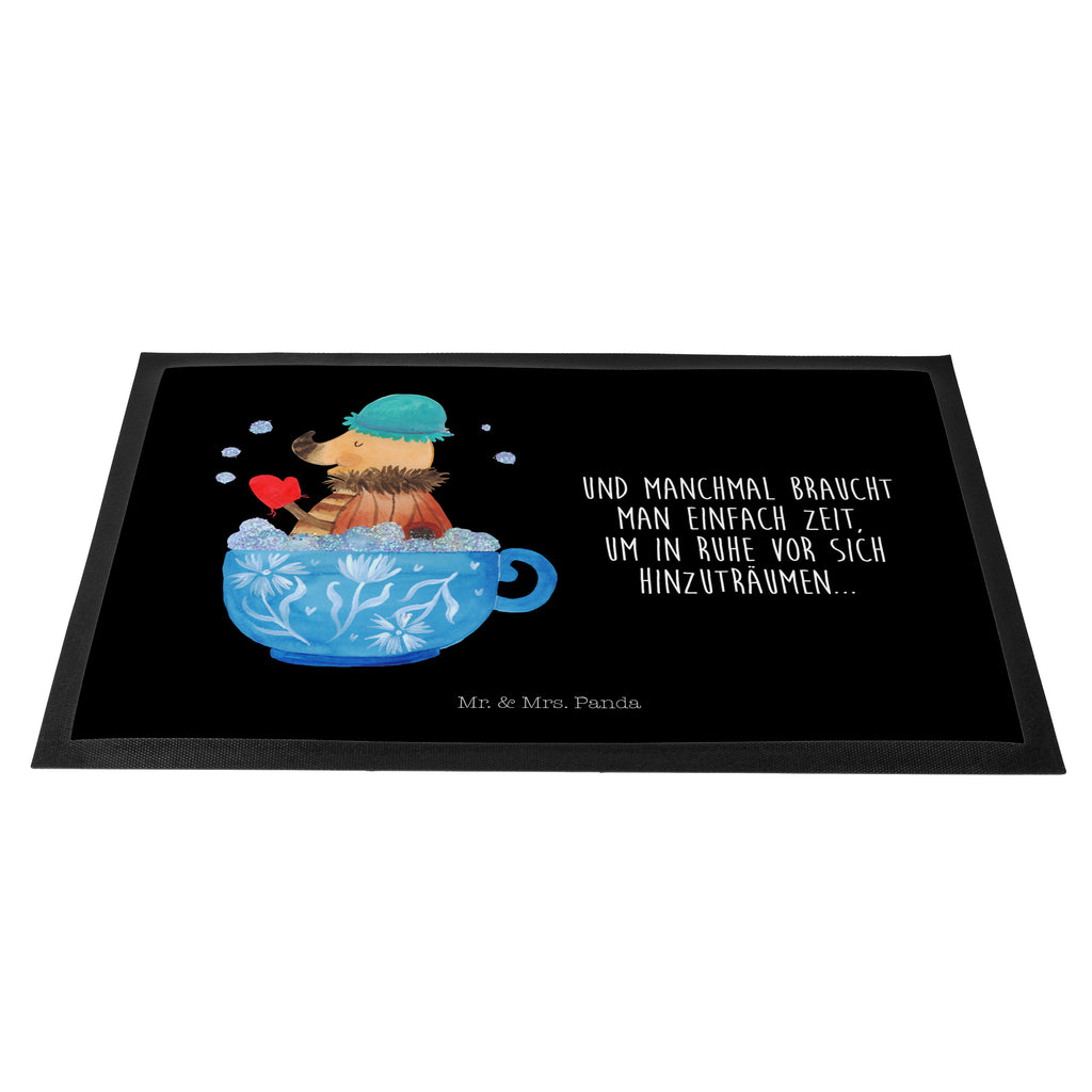 Fußmatte Nachtfalter Schaumbad Nachtfalter, Schaumbad, Badezimmer, Bad, WC, Badezimmerdeko, Baden, Tasse, Träumen, verträumt, Ziele, Zeitmanagement Türvorleger, Schmutzmatte, Fußabtreter, Matte, Schmutzfänger, Fußabstreifer, Schmutzfangmatte, Türmatte, Motivfußmatte,  Haustürmatte, Vorleger  süße Tiermotive, gute Laune, lustige Sprüche, Tiere