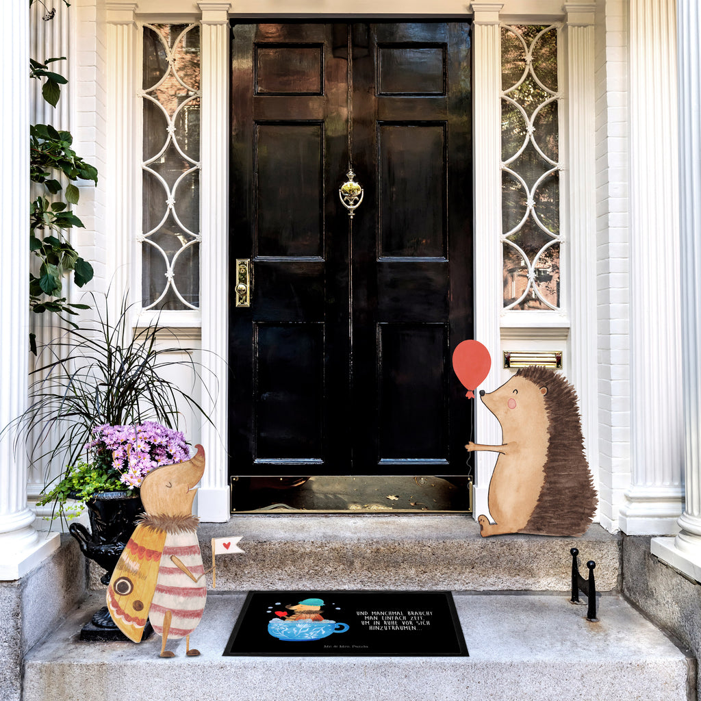 Fußmatte Nachtfalter Schaumbad Nachtfalter, Schaumbad, Badezimmer, Bad, WC, Badezimmerdeko, Baden, Tasse, Träumen, verträumt, Ziele, Zeitmanagement Türvorleger, Schmutzmatte, Fußabtreter, Matte, Schmutzfänger, Fußabstreifer, Schmutzfangmatte, Türmatte, Motivfußmatte,  Haustürmatte, Vorleger  süße Tiermotive, gute Laune, lustige Sprüche, Tiere