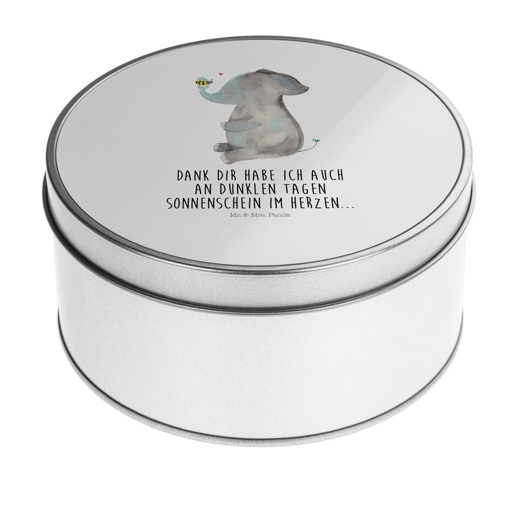 Blechdose rund Elefant & Biene Metalldose, Keksdose, Dose, Vorratsdose, Geschenkbox, Tiermotive, Gute Laune, lustige Sprüche, Tiere, Elefant, Biene, Liebe, Liebesbeweis, Jahrestag, Liebesgeschenk, Heiratsantrag, Hochzeitsgeschenk, Liebesspruch