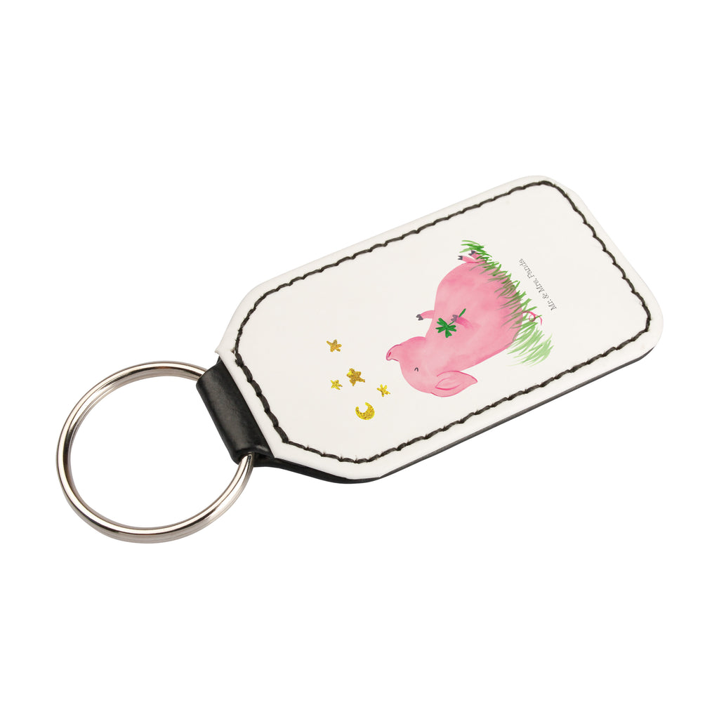 Rechteckig Schlüsselanhänger Glücksschwein Schlüsselanhänger, Anhänger, Taschenanhänger, Glücksbringer, Schutzengel, Tiermotive, Gute Laune, lustige Sprüche, Tiere, Glücksschwein. Glück, Schwein, Schweinchen, Sterne, Sernchen, Ziele, Träume, Motivation