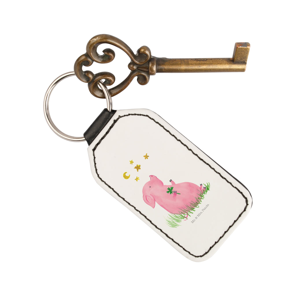 Rechteckig Schlüsselanhänger Glücksschwein Schlüsselanhänger, Anhänger, Taschenanhänger, Glücksbringer, Schutzengel, Tiermotive, Gute Laune, lustige Sprüche, Tiere, Glücksschwein. Glück, Schwein, Schweinchen, Sterne, Sernchen, Ziele, Träume, Motivation