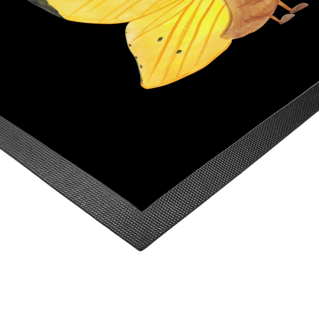 Fußmatte Raupe & Schmetterling Raupe, Schmetterling, Zitronenfalter, Entwicklung, Erwachsen werden, Kokon, Hut, Hütchen, Schönheit, Aufwachsen, Türvorleger, Schmutzmatte, Fußabtreter, Matte, Schmutzfänger, Fußabstreifer, Schmutzfangmatte, Türmatte, Motivfußmatte,  Haustürmatte, Vorleger  süße Tiermotive, gute Laune, lustige Sprüche, Tiere
