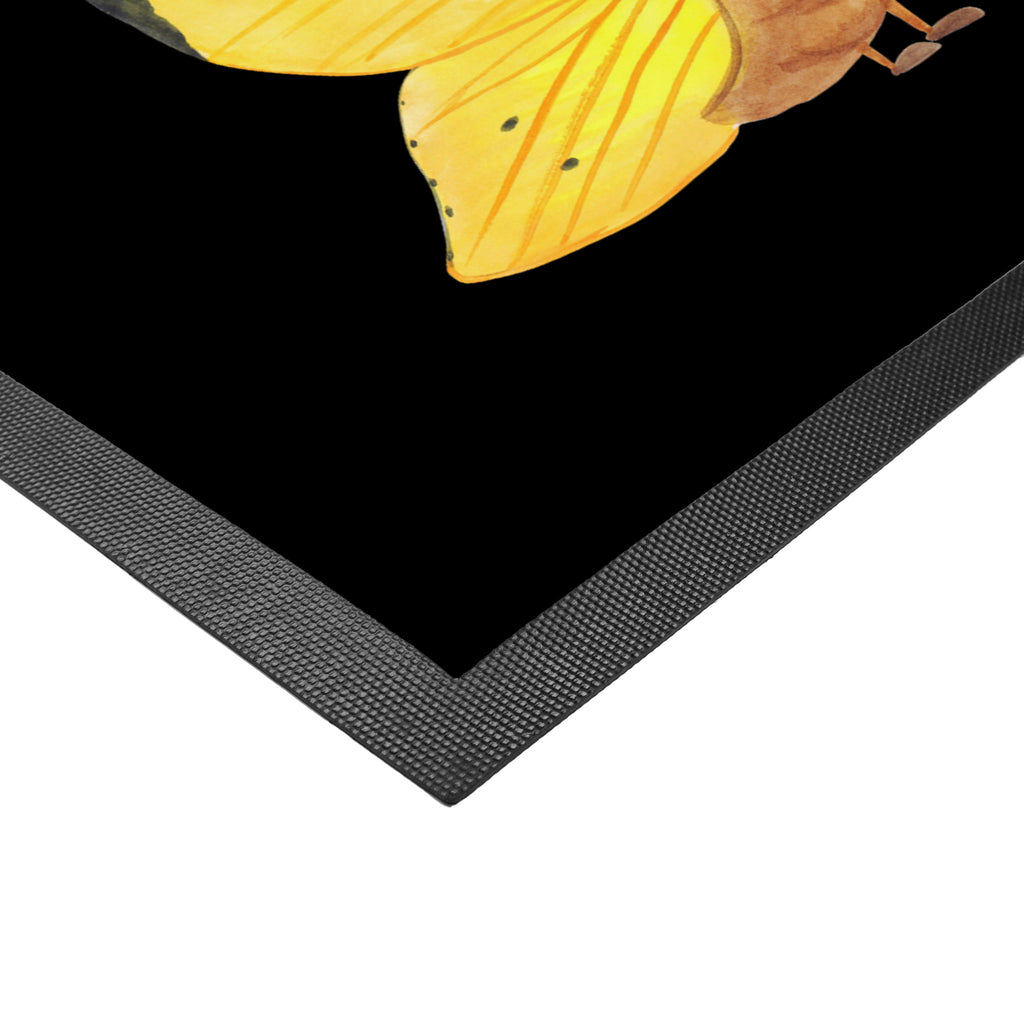 Fußmatte Raupe & Schmetterling Raupe, Schmetterling, Zitronenfalter, Entwicklung, Erwachsen werden, Kokon, Hut, Hütchen, Schönheit, Aufwachsen, Türvorleger, Schmutzmatte, Fußabtreter, Matte, Schmutzfänger, Fußabstreifer, Schmutzfangmatte, Türmatte, Motivfußmatte,  Haustürmatte, Vorleger  süße Tiermotive, gute Laune, lustige Sprüche, Tiere