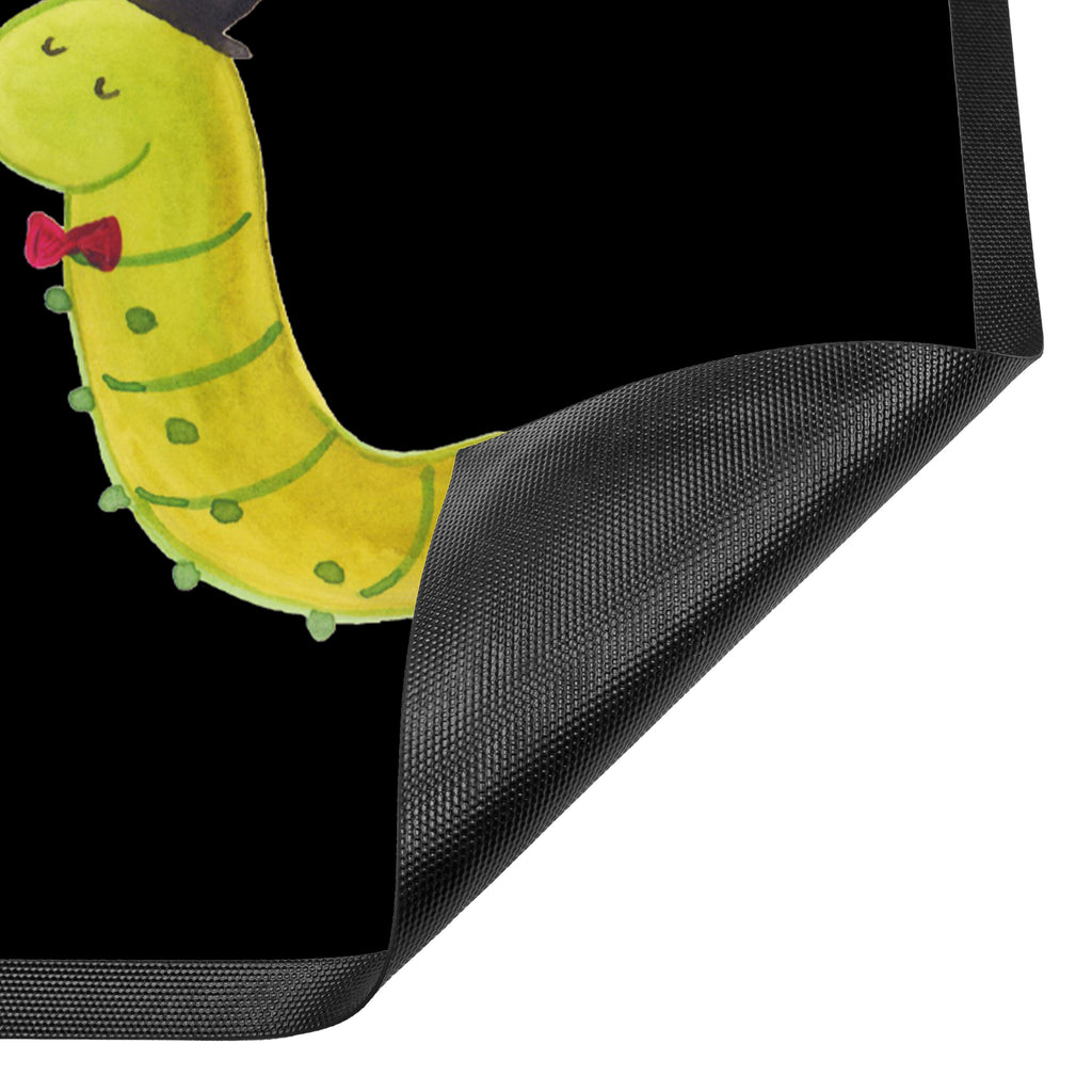 Fußmatte Raupe & Schmetterling Raupe, Schmetterling, Zitronenfalter, Entwicklung, Erwachsen werden, Kokon, Hut, Hütchen, Schönheit, Aufwachsen, Türvorleger, Schmutzmatte, Fußabtreter, Matte, Schmutzfänger, Fußabstreifer, Schmutzfangmatte, Türmatte, Motivfußmatte,  Haustürmatte, Vorleger  süße Tiermotive, gute Laune, lustige Sprüche, Tiere