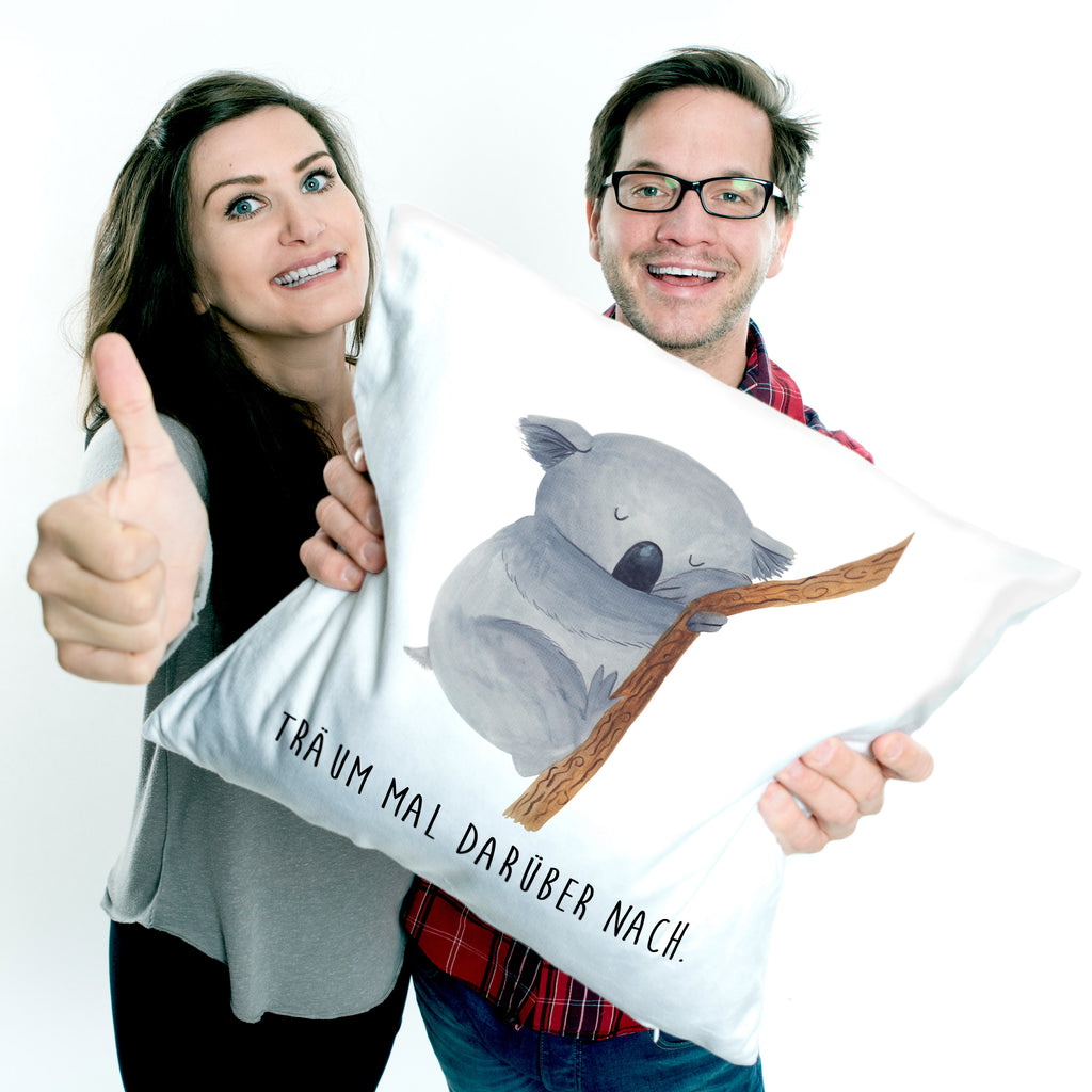 40x40 Kissen Koalabär Kissenhülle, Kopfkissen, Sofakissen, Dekokissen, Motivkissen, Tiermotive, Gute Laune, lustige Sprüche, Tiere, Koala, träumen, Traum, schlafen, Schlafzimmer, Traumland, Bär, Koalabär