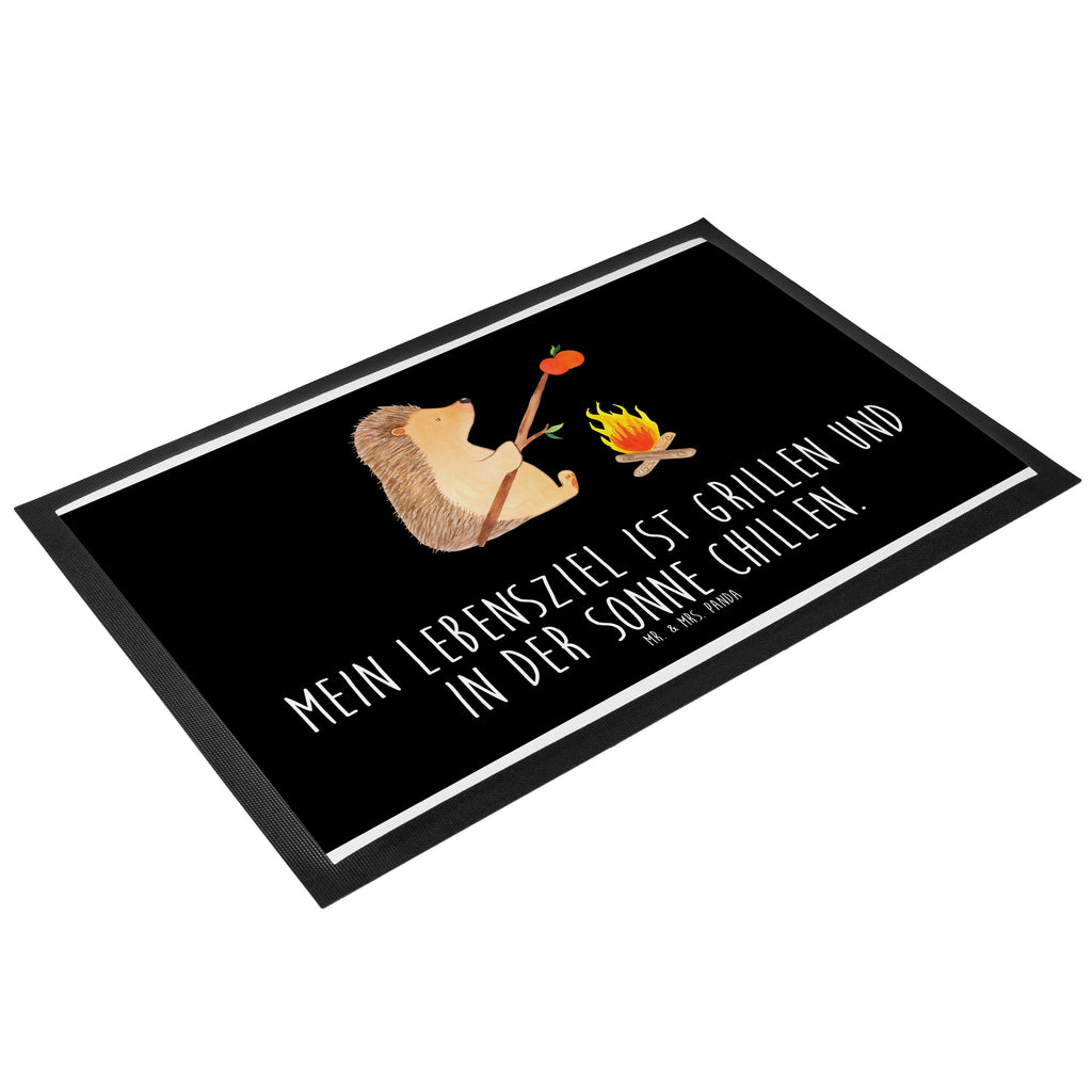 Fußmatte Igel grillt Türvorleger, Schmutzmatte, Fußabtreter, Matte, Schmutzfänger, Fußabstreifer, Schmutzfangmatte, Türmatte, Motivfußmatte, Haustürmatte, Vorleger, Tiermotive, Gute Laune, lustige Sprüche, Tiere, Igel, Grillen, Ziele, Motivation, arbeitslos, Sinn des Lebens, Spruch