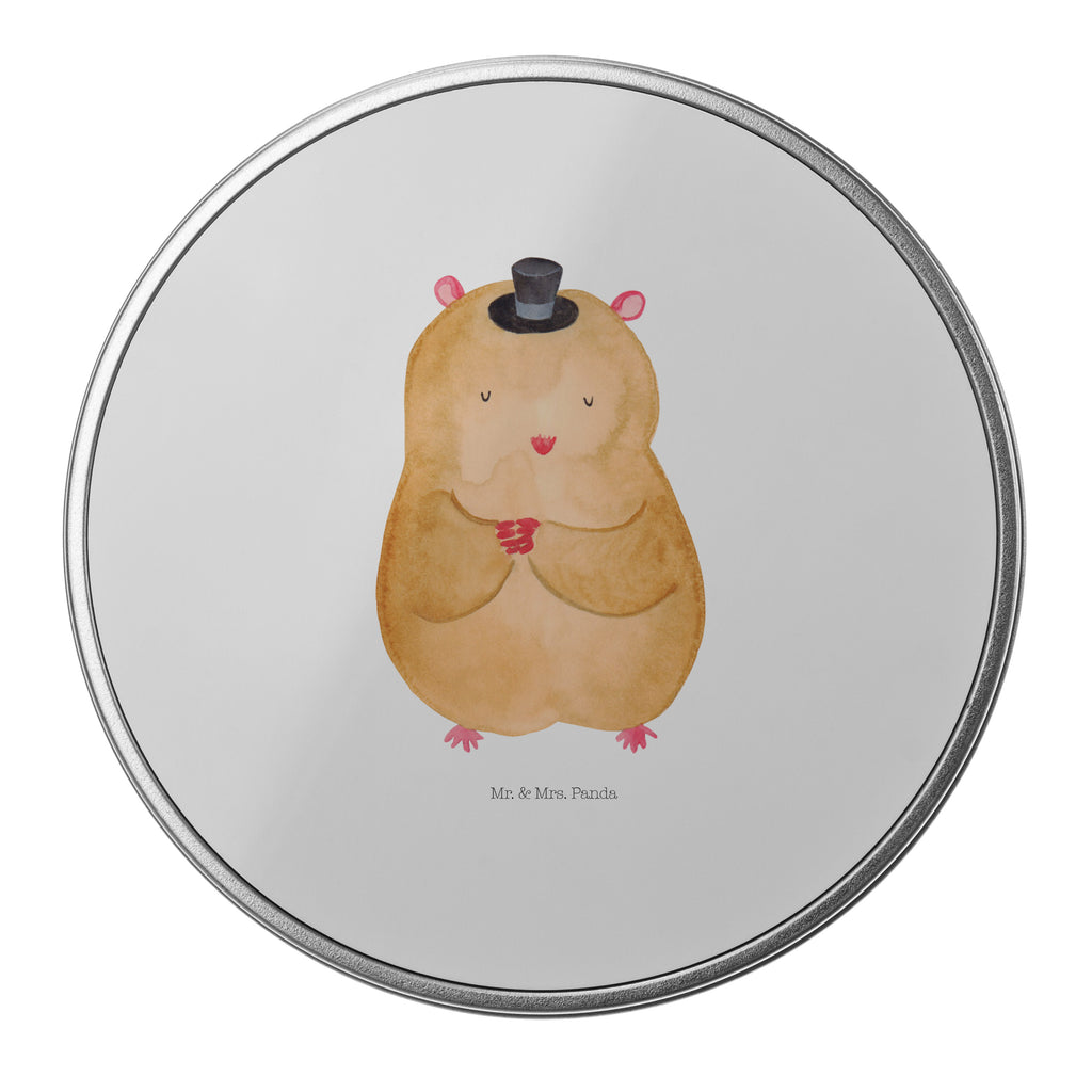 Blechdose rund Hamster mit Hut Metalldose, Keksdose, Dose, Vorratsdose, Geschenkbox, Tiermotive, Gute Laune, lustige Sprüche, Tiere, Hamster, Hut, Magier, Zylinder, Zwerghamster, Zauberer, Houdini
