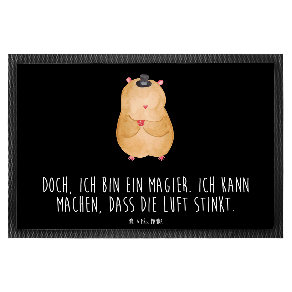 Fußmatte Hamster mit Hut Hamster, Hut, Magier, Zylinder, Zwerghamster, Zauberer, Houdini	 Türvorleger, Schmutzmatte, Fußabtreter, Matte, Schmutzfänger, Fußabstreifer, Schmutzfangmatte, Türmatte, Motivfußmatte,  Haustürmatte, Vorleger  süße Tiermotive, gute Laune, lustige Sprüche, Tiere