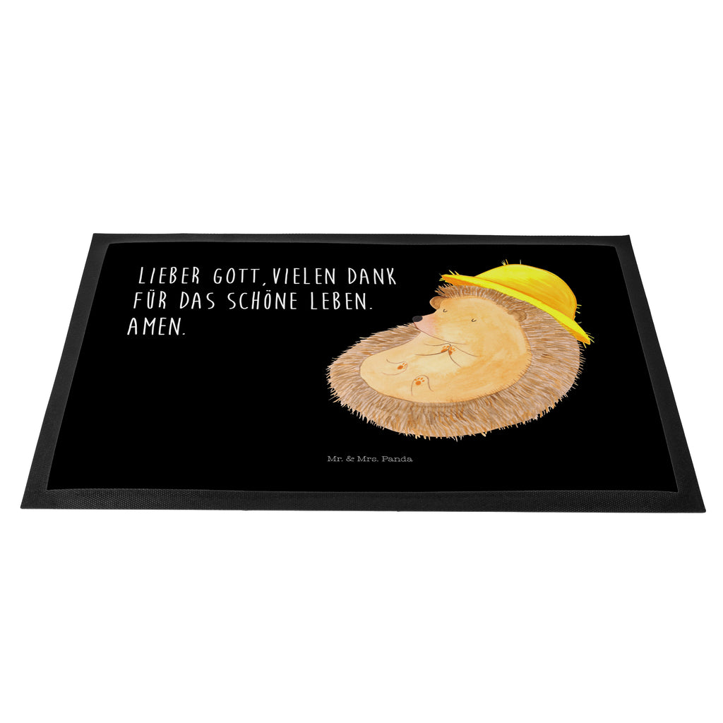 Fußmatte Igel betet Igel, Igel mit Hut, Sonnenhut, Gott, Amen, beten, Leben, Dankbarkeit, Dankbar sein, dankbar, genießen Türvorleger, Schmutzmatte, Fußabtreter, Matte, Schmutzfänger, Fußabstreifer, Schmutzfangmatte, Türmatte, Motivfußmatte,  Haustürmatte, Vorleger  süße Tiermotive, gute Laune, lustige Sprüche, Tiere