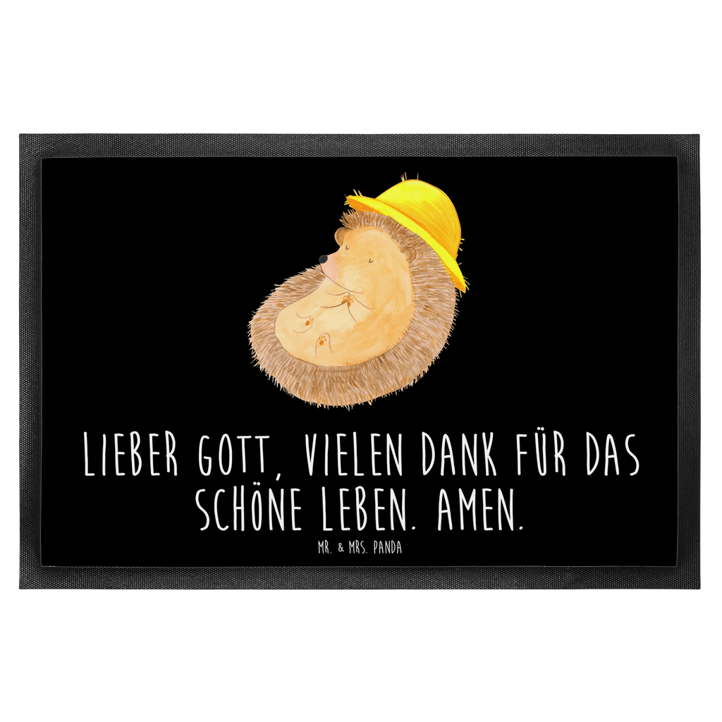 Fußmatte Igel betet Igel, Igel mit Hut, Sonnenhut, Gott, Amen, beten, Leben, Dankbarkeit, Dankbar sein, dankbar, genießen Türvorleger, Schmutzmatte, Fußabtreter, Matte, Schmutzfänger, Fußabstreifer, Schmutzfangmatte, Türmatte, Motivfußmatte,  Haustürmatte, Vorleger  süße Tiermotive, gute Laune, lustige Sprüche, Tiere