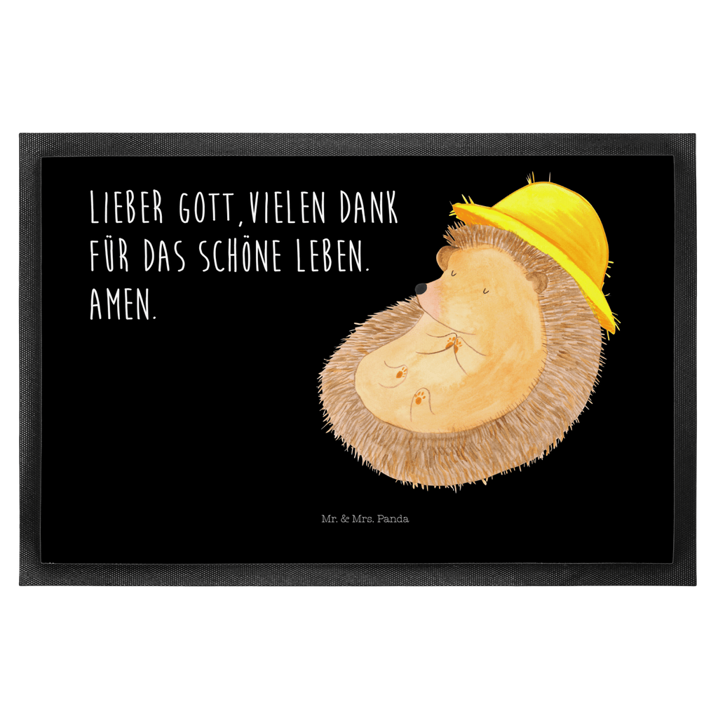 Fußmatte Igel betet Igel, Igel mit Hut, Sonnenhut, Gott, Amen, beten, Leben, Dankbarkeit, Dankbar sein, dankbar, genießen Türvorleger, Schmutzmatte, Fußabtreter, Matte, Schmutzfänger, Fußabstreifer, Schmutzfangmatte, Türmatte, Motivfußmatte,  Haustürmatte, Vorleger  süße Tiermotive, gute Laune, lustige Sprüche, Tiere