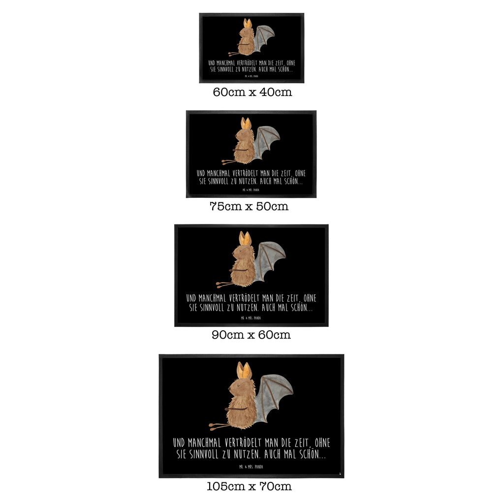 Fußmatte Fledermaus sitzend Fledermaus, Fledermäuse, Motivation, entspannen Türvorleger, Schmutzmatte, Fußabtreter, Matte, Schmutzfänger, Fußabstreifer, Schmutzfangmatte, Türmatte, Motivfußmatte,  Haustürmatte, Vorleger  süße Tiermotive, gute Laune, lustige Sprüche, Tiere