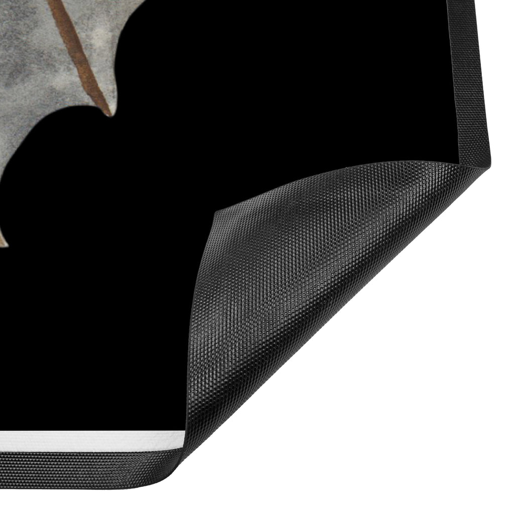 Fußmatte Fledermaus sitzend Fledermaus, Fledermäuse, Motivation, entspannen Türvorleger, Schmutzmatte, Fußabtreter, Matte, Schmutzfänger, Fußabstreifer, Schmutzfangmatte, Türmatte, Motivfußmatte,  Haustürmatte, Vorleger  süße Tiermotive, gute Laune, lustige Sprüche, Tiere