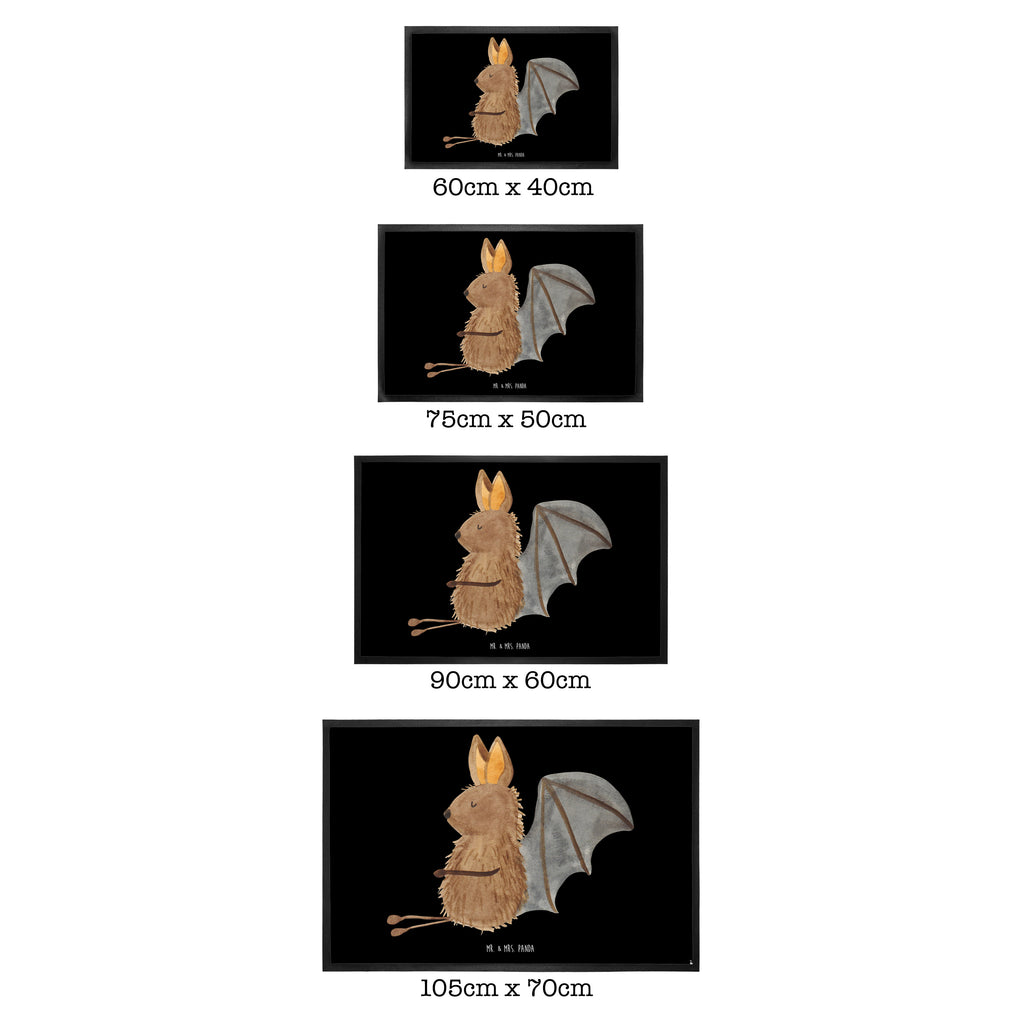 Fußmatte Fledermaus sitzend Fledermaus, Fledermäuse, Motivation, entspannen Türvorleger, Schmutzmatte, Fußabtreter, Matte, Schmutzfänger, Fußabstreifer, Schmutzfangmatte, Türmatte, Motivfußmatte,  Haustürmatte, Vorleger  süße Tiermotive, gute Laune, lustige Sprüche, Tiere