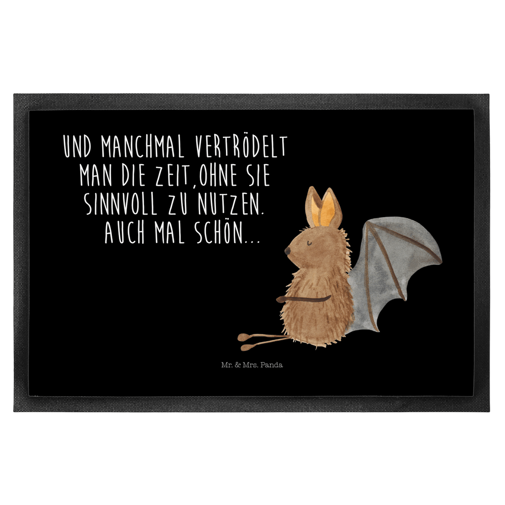 Fußmatte Fledermaus sitzend Fledermaus, Fledermäuse, Motivation, entspannen Türvorleger, Schmutzmatte, Fußabtreter, Matte, Schmutzfänger, Fußabstreifer, Schmutzfangmatte, Türmatte, Motivfußmatte,  Haustürmatte, Vorleger  süße Tiermotive, gute Laune, lustige Sprüche, Tiere