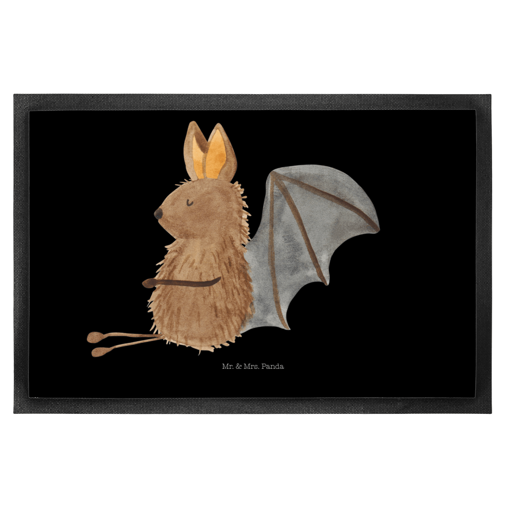 Fußmatte Fledermaus sitzend Fledermaus, Fledermäuse, Motivation, entspannen Türvorleger, Schmutzmatte, Fußabtreter, Matte, Schmutzfänger, Fußabstreifer, Schmutzfangmatte, Türmatte, Motivfußmatte,  Haustürmatte, Vorleger  süße Tiermotive, gute Laune, lustige Sprüche, Tiere