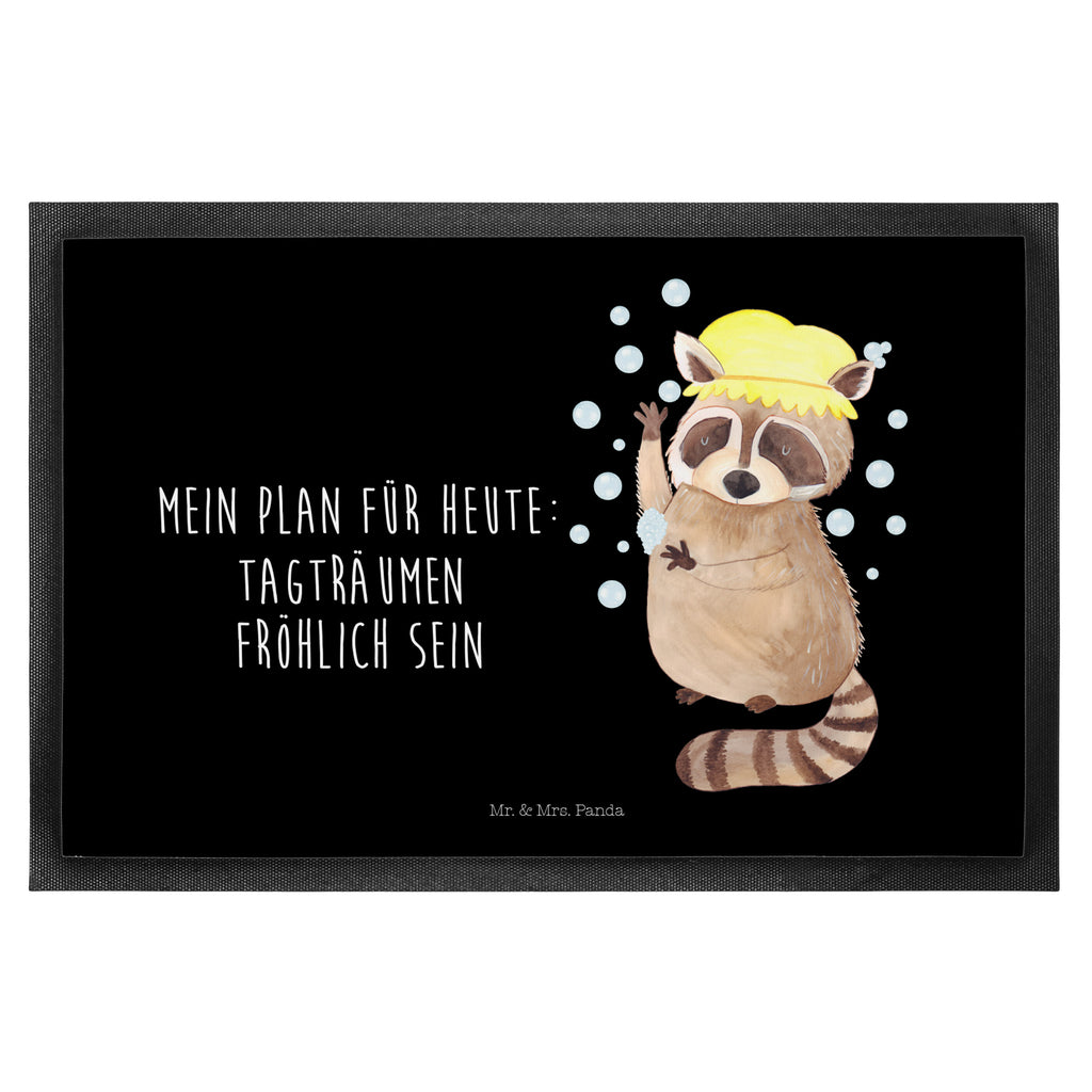 Fußmatte Waschbär Waschbär, Tagträumen, Plan, Fröhlich, waschen, Seifenblasen Türvorleger, Schmutzmatte, Fußabtreter, Matte, Schmutzfänger, Fußabstreifer, Schmutzfangmatte, Türmatte, Motivfußmatte,  Haustürmatte, Vorleger  süße Tiermotive, gute Laune, lustige Sprüche, Tiere