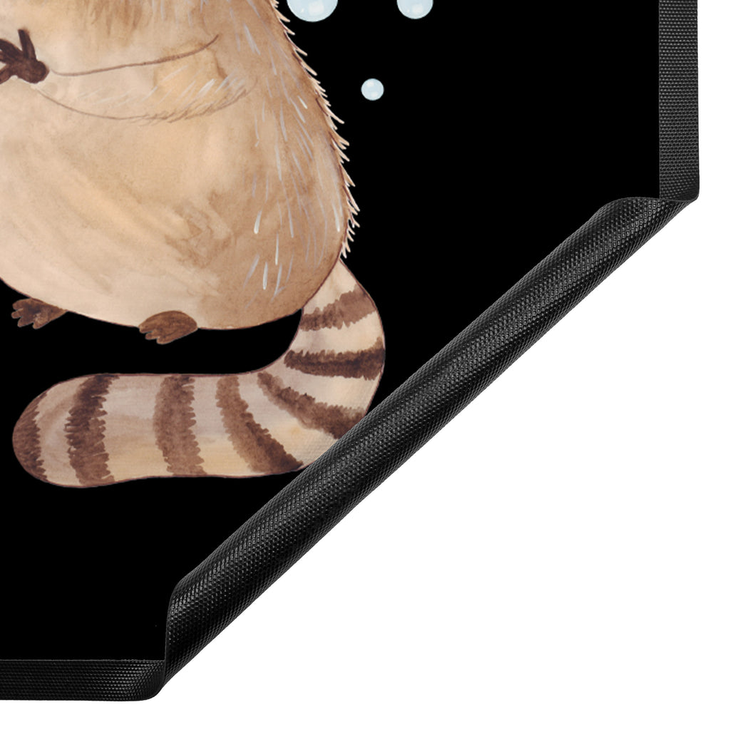 Fußmatte Waschbär Waschbär, Tagträumen, Plan, Fröhlich, waschen, Seifenblasen Türvorleger, Schmutzmatte, Fußabtreter, Matte, Schmutzfänger, Fußabstreifer, Schmutzfangmatte, Türmatte, Motivfußmatte,  Haustürmatte, Vorleger  süße Tiermotive, gute Laune, lustige Sprüche, Tiere