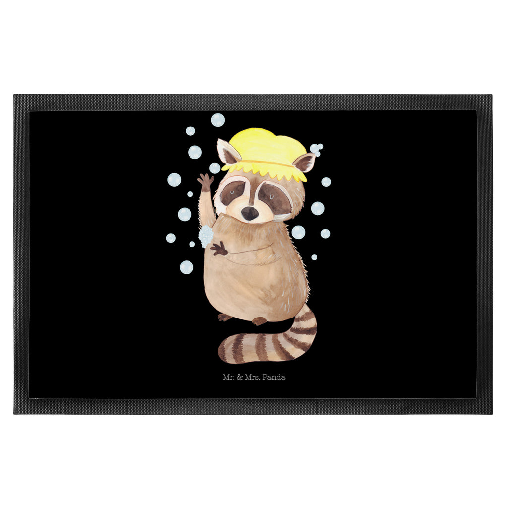 Fußmatte Waschbär Waschbär, Tagträumen, Plan, Fröhlich, waschen, Seifenblasen Türvorleger, Schmutzmatte, Fußabtreter, Matte, Schmutzfänger, Fußabstreifer, Schmutzfangmatte, Türmatte, Motivfußmatte,  Haustürmatte, Vorleger  süße Tiermotive, gute Laune, lustige Sprüche, Tiere