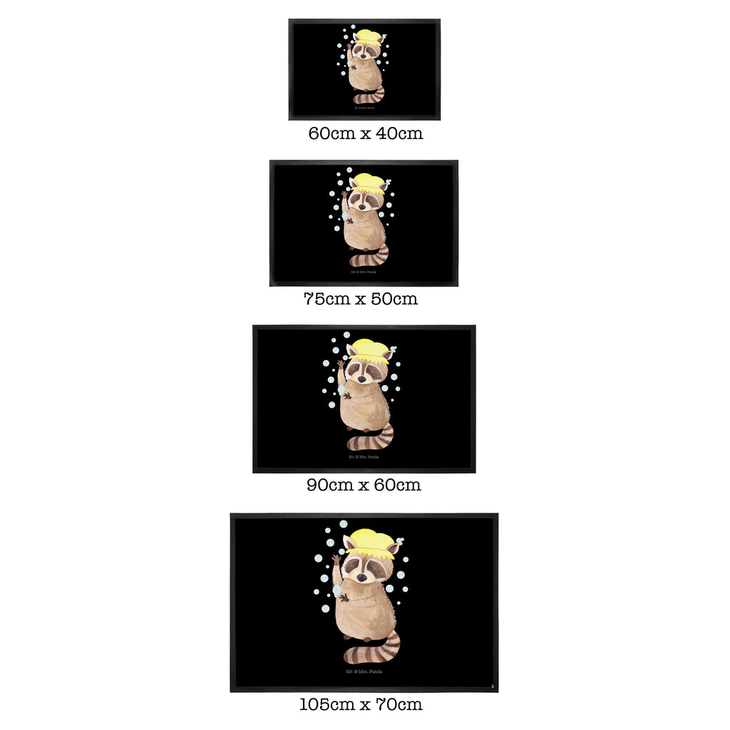 Fußmatte Waschbär Waschbär, Tagträumen, Plan, Fröhlich, waschen, Seifenblasen Türvorleger, Schmutzmatte, Fußabtreter, Matte, Schmutzfänger, Fußabstreifer, Schmutzfangmatte, Türmatte, Motivfußmatte,  Haustürmatte, Vorleger  süße Tiermotive, gute Laune, lustige Sprüche, Tiere