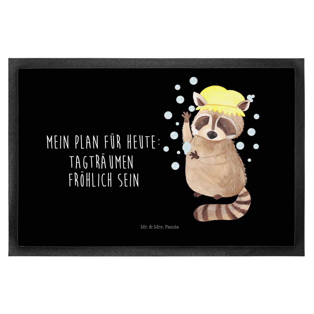Fußmatte Waschbär Waschbär, Tagträumen, Plan, Fröhlich, waschen, Seifenblasen Türvorleger, Schmutzmatte, Fußabtreter, Matte, Schmutzfänger, Fußabstreifer, Schmutzfangmatte, Türmatte, Motivfußmatte,  Haustürmatte, Vorleger  süße Tiermotive, gute Laune, lustige Sprüche, Tiere