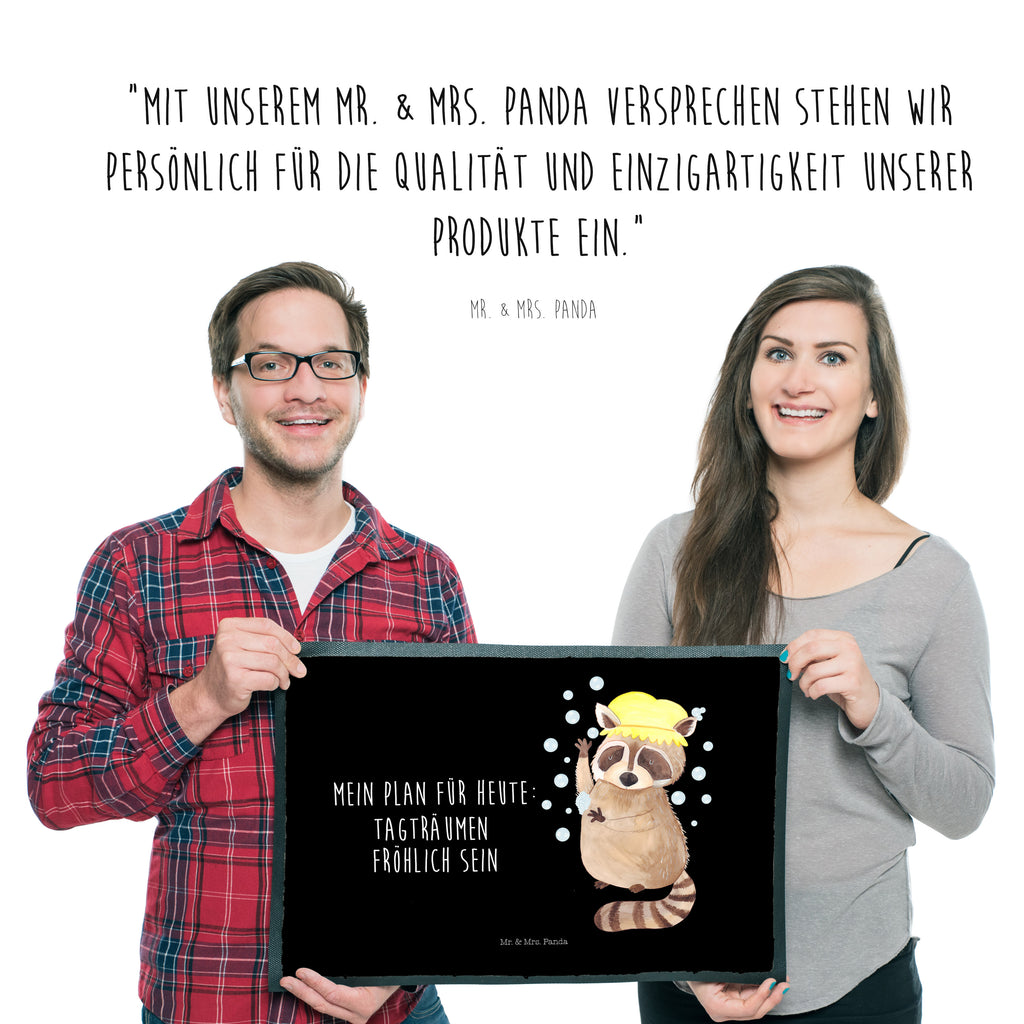 Fußmatte Waschbär Waschbär, Tagträumen, Plan, Fröhlich, waschen, Seifenblasen Türvorleger, Schmutzmatte, Fußabtreter, Matte, Schmutzfänger, Fußabstreifer, Schmutzfangmatte, Türmatte, Motivfußmatte,  Haustürmatte, Vorleger  süße Tiermotive, gute Laune, lustige Sprüche, Tiere