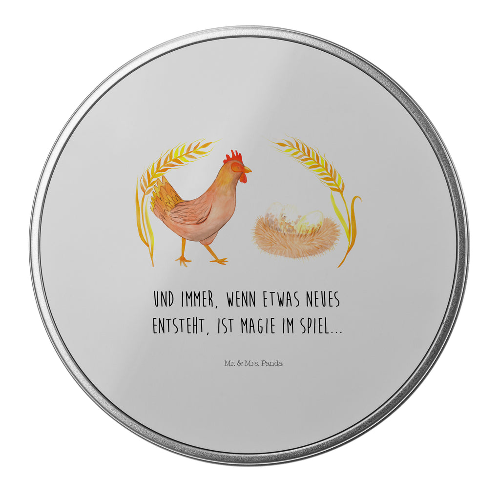 Blechdose rund Huhn stolz Metalldose, Keksdose, Dose, Vorratsdose, Geschenkbox, Bauernhof, Hoftiere, Landwirt, Landwirtin, Hahn, Henne, Hühner, Eier, Hof, Landleben, Motivation, Geburt, Magie, Spruch, Schwangerschaft