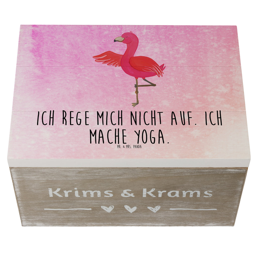 Holzkiste Flamingo Yoga Holzkiste, Kiste, Schatzkiste, Truhe, Schatulle, XXL, Erinnerungsbox, Erinnerungskiste, Dekokiste, Aufbewahrungsbox, Flamingo, Vogel, Yoga, Namaste, Achtsamkeit, Yoga-Übung, Entspannung, Ärger, Aufregen, Tiefenentspannung