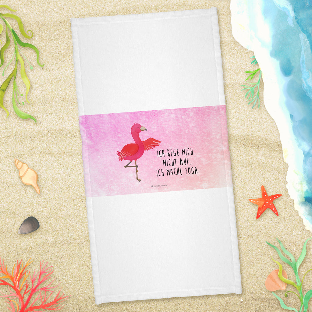70 x 140 Handtuch Flamingo Yoga Duschtuch, Badetuch, Strandtuch, Saunatuch, Kinder Handtuch, Flamingo, Vogel, Yoga, Namaste, Achtsamkeit, Yoga-Übung, Entspannung, Ärger, Aufregen, Tiefenentspannung