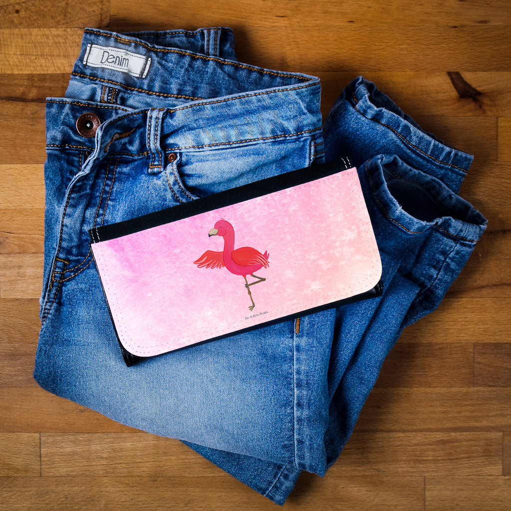 Damen Portemonnaie Flamingo Yoga Portemonnaie, Portemonee, Geldbörse, Damen, Groß, XXL, Geldbeutel, Portemonnaies, Flamingo, Vogel, Yoga, Namaste, Achtsamkeit, Yoga-Übung, Entspannung, Ärger, Aufregen, Tiefenentspannung