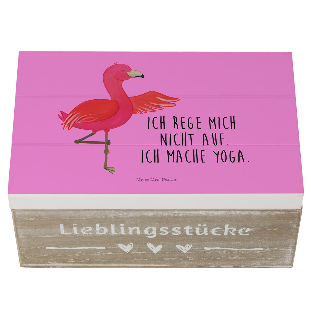 Holzkiste Flamingo Yoga Holzkiste, Kiste, Schatzkiste, Truhe, Schatulle, XXL, Erinnerungsbox, Erinnerungskiste, Dekokiste, Aufbewahrungsbox, Flamingo, Vogel, Yoga, Namaste, Achtsamkeit, Yoga-Übung, Entspannung, Ärger, Aufregen, Tiefenentspannung