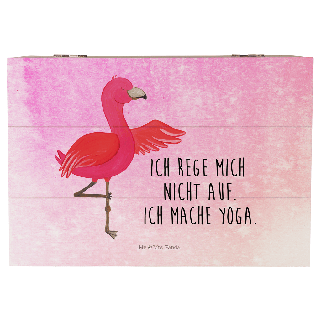 Holzkiste Flamingo Yoga Holzkiste, Kiste, Schatzkiste, Truhe, Schatulle, XXL, Erinnerungsbox, Erinnerungskiste, Dekokiste, Aufbewahrungsbox, Flamingo, Vogel, Yoga, Namaste, Achtsamkeit, Yoga-Übung, Entspannung, Ärger, Aufregen, Tiefenentspannung