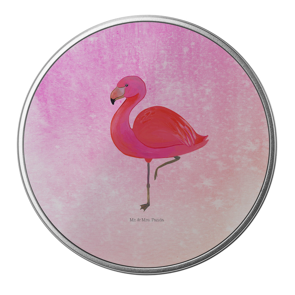 Blechdose rund Flamingo classic Metalldose, Keksdose, Dose, Vorratsdose, Geschenkbox, Flamingo, Einzigartig, Selbstliebe, Stolz, ich, für mich, Spruch, Freundin, Freundinnen, Außenseiter, Sohn, Tochter, Geschwister