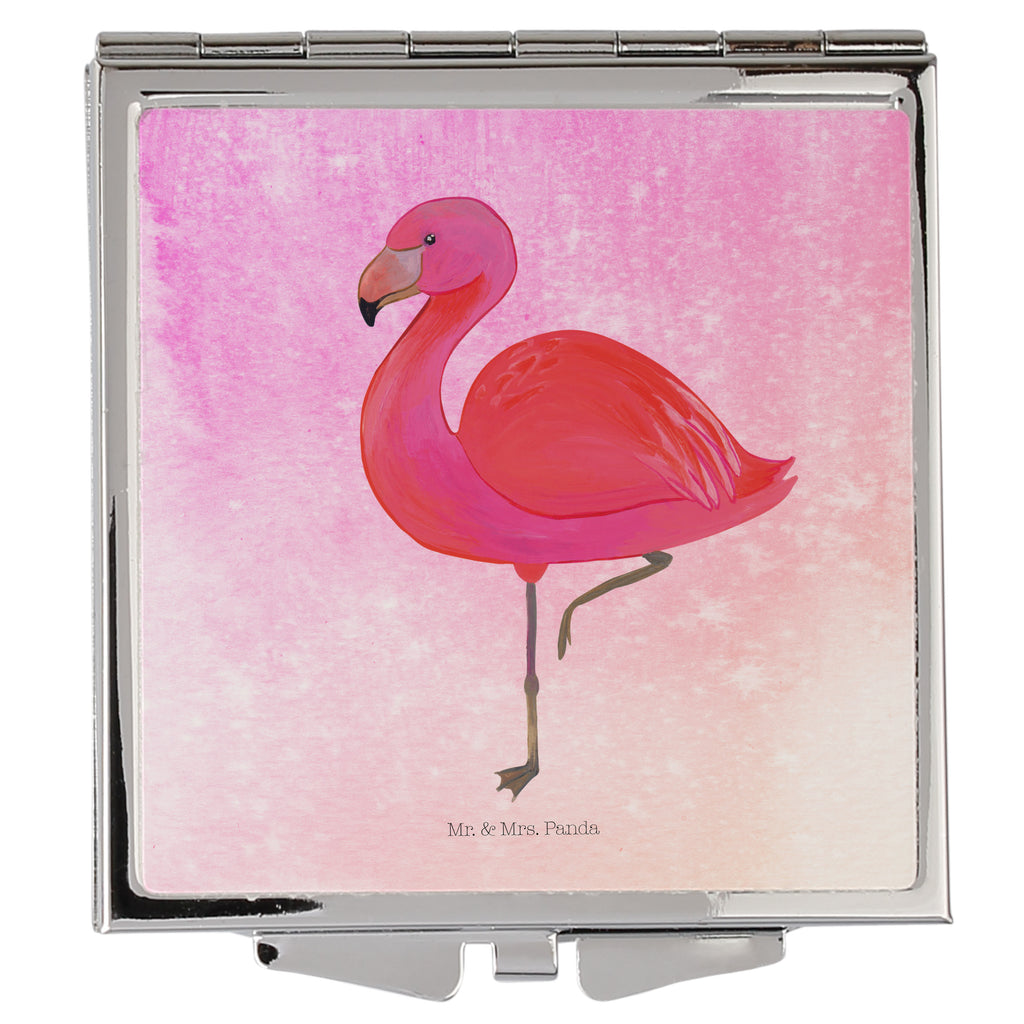 Handtaschenspiegel quadratisch Flamingo classic Spiegel, Handtasche, Quadrat, silber, schminken, Schminkspiegel, Flamingo, Einzigartig, Selbstliebe, Stolz, ich, für mich, Spruch, Freundin, Freundinnen, Außenseiter, Sohn, Tochter, Geschwister