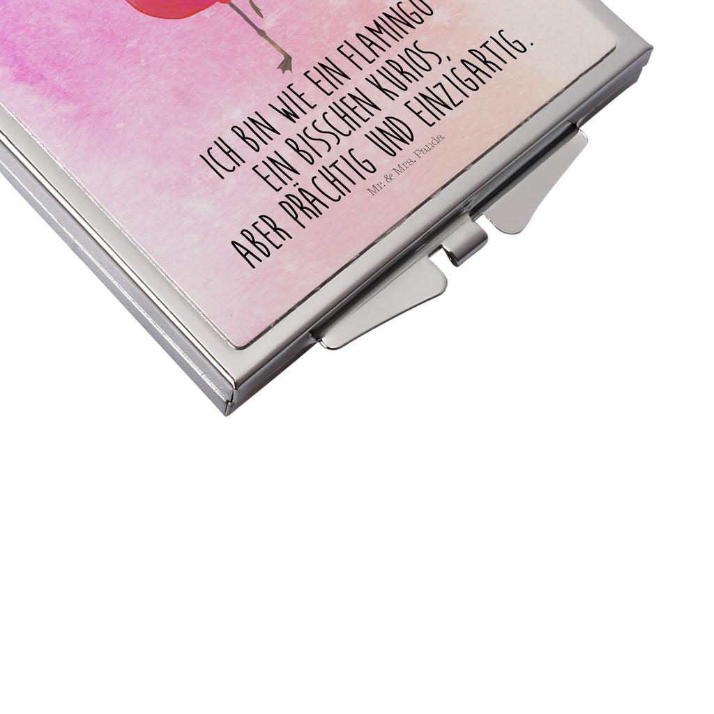 Handtaschenspiegel quadratisch Flamingo classic Spiegel, Handtasche, Quadrat, silber, schminken, Schminkspiegel, Flamingo, Einzigartig, Selbstliebe, Stolz, ich, für mich, Spruch, Freundin, Freundinnen, Außenseiter, Sohn, Tochter, Geschwister