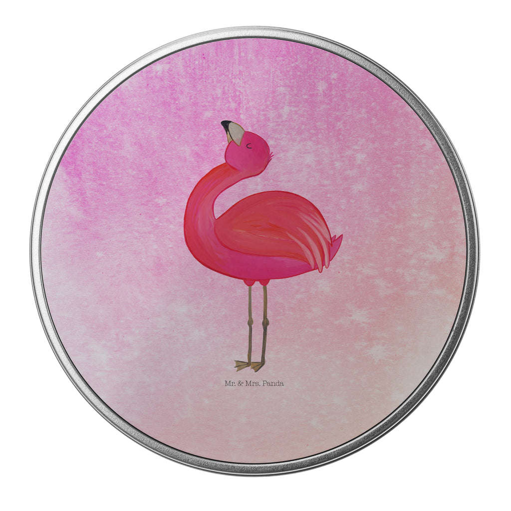 Blechdose rund Flamingo stolz Metalldose, Keksdose, Dose, Vorratsdose, Geschenkbox, Flamingo, stolz, Freude, Selbstliebe, Selbstakzeptanz, Freundin, beste Freundin, Tochter, Mama, Schwester