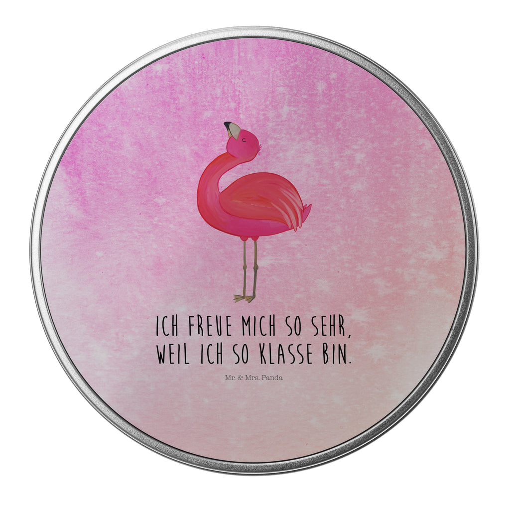 Blechdose rund Flamingo stolz Metalldose, Keksdose, Dose, Vorratsdose, Geschenkbox, Flamingo, stolz, Freude, Selbstliebe, Selbstakzeptanz, Freundin, beste Freundin, Tochter, Mama, Schwester
