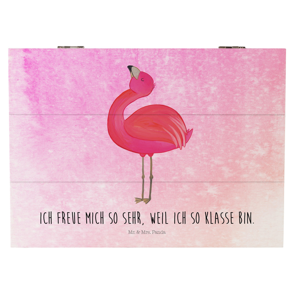 Holzkiste Flamingo stolz Holzkiste, Kiste, Schatzkiste, Truhe, Schatulle, XXL, Erinnerungsbox, Erinnerungskiste, Dekokiste, Aufbewahrungsbox, Flamingo, stolz, Freude, Selbstliebe, Selbstakzeptanz, Freundin, beste Freundin, Tochter, Mama, Schwester