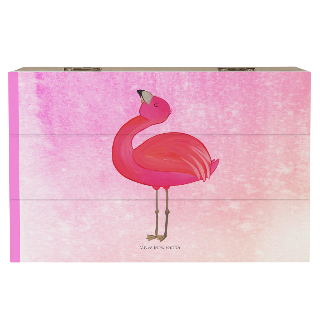 Holzkiste Flamingo stolz Holzkiste, Kiste, Schatzkiste, Truhe, Schatulle, XXL, Erinnerungsbox, Erinnerungskiste, Dekokiste, Aufbewahrungsbox, Flamingo, stolz, Freude, Selbstliebe, Selbstakzeptanz, Freundin, beste Freundin, Tochter, Mama, Schwester