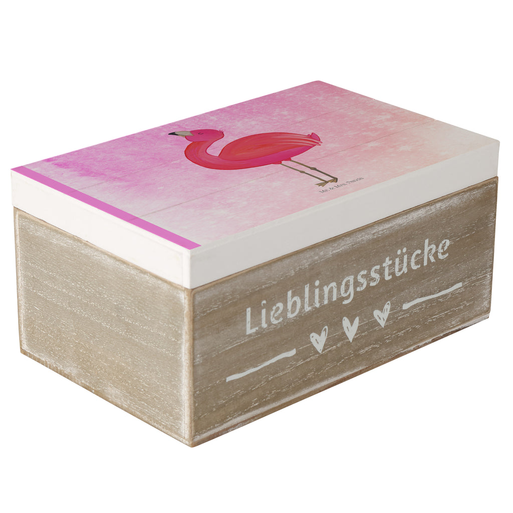 Holzkiste Flamingo stolz Holzkiste, Kiste, Schatzkiste, Truhe, Schatulle, XXL, Erinnerungsbox, Erinnerungskiste, Dekokiste, Aufbewahrungsbox, Flamingo, stolz, Freude, Selbstliebe, Selbstakzeptanz, Freundin, beste Freundin, Tochter, Mama, Schwester