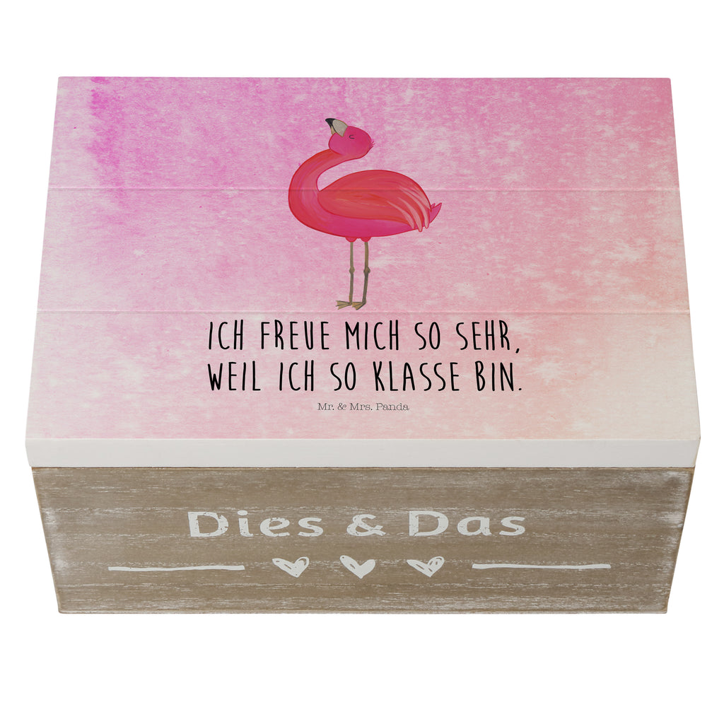 Holzkiste Flamingo stolz Holzkiste, Kiste, Schatzkiste, Truhe, Schatulle, XXL, Erinnerungsbox, Erinnerungskiste, Dekokiste, Aufbewahrungsbox, Flamingo, stolz, Freude, Selbstliebe, Selbstakzeptanz, Freundin, beste Freundin, Tochter, Mama, Schwester