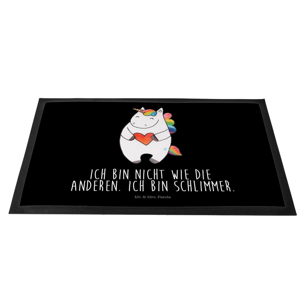 Fußmatte Einhorn Herz Einhorn, Herz, Einhörner, Unicorn, schlimm, böse, witzig, lustig, Freundin, anders, bunt Türvorleger, Schmutzmatte, Fußabtreter, Matte, Schmutzfänger, Fußabstreifer, Schmutzfangmatte, Türmatte, Motivfußmatte,  Haustürmatte, Vorleger  Einhorn, Einhörner, Einhorn Deko, Pegasus, Unicorn